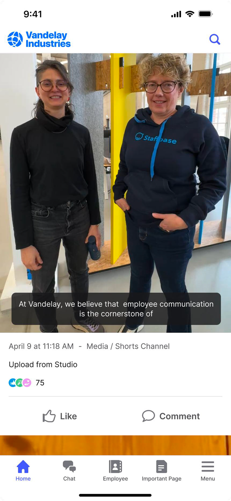 The mobile app playing a video with an accurate subtitle caption displayed over it.